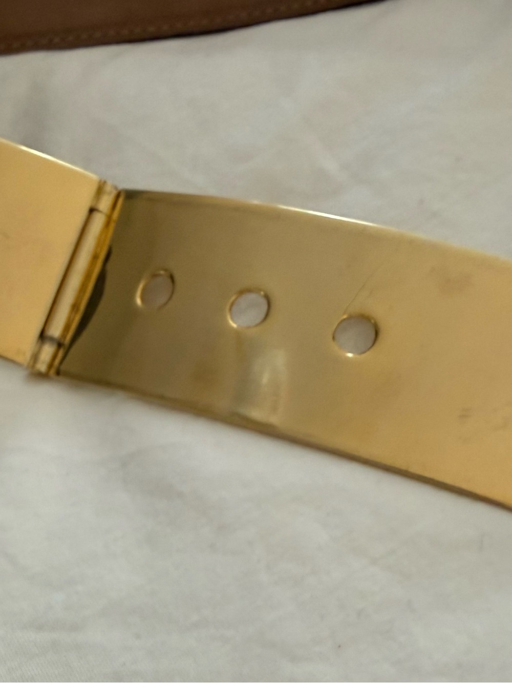 AUTHENTIC MOSCHINO Vintage90s black leather Belt Gold-Tone buckle closure size L - Picture 6 of 8